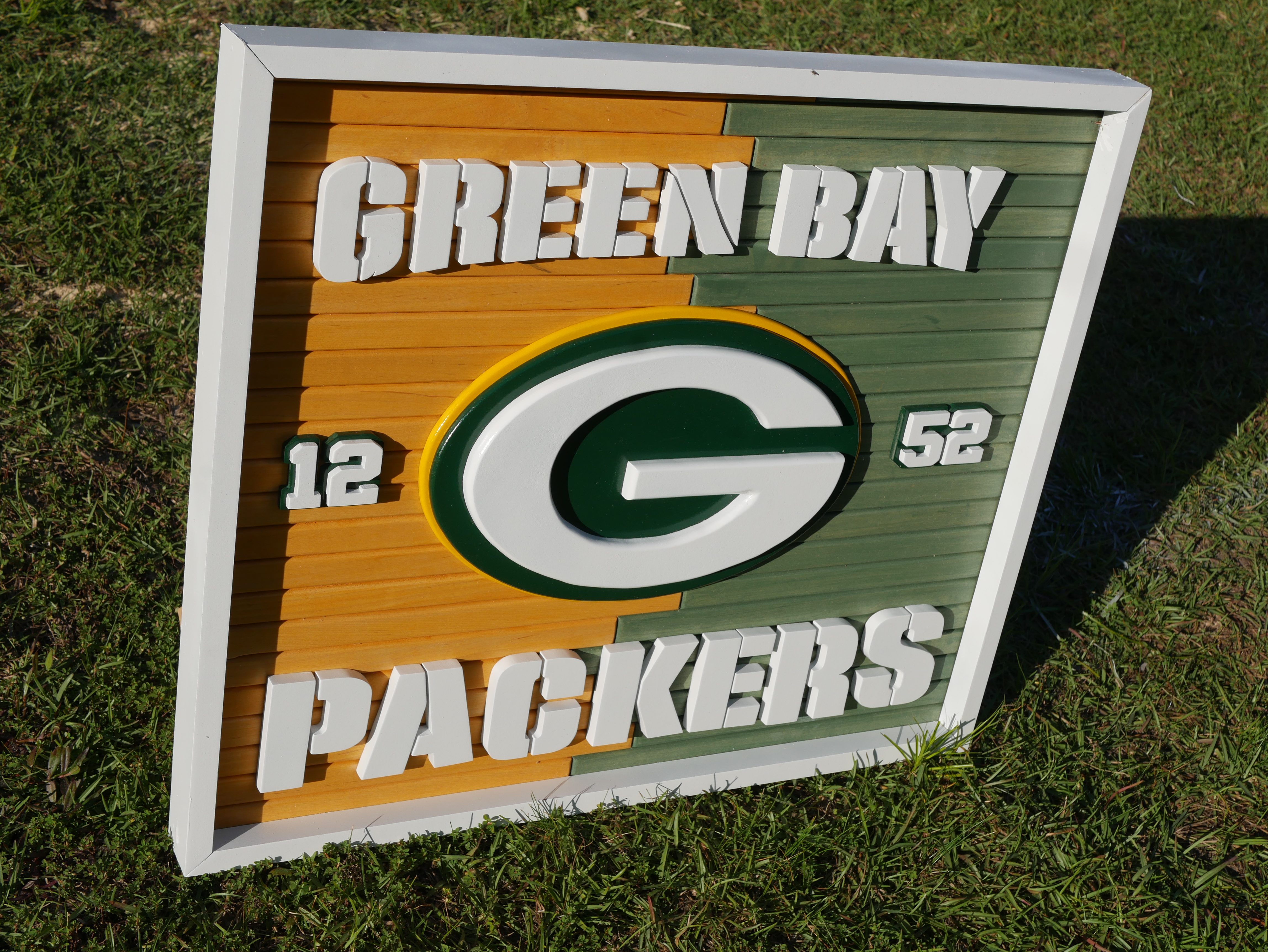 Custom Green Bay Packers themed wood sign