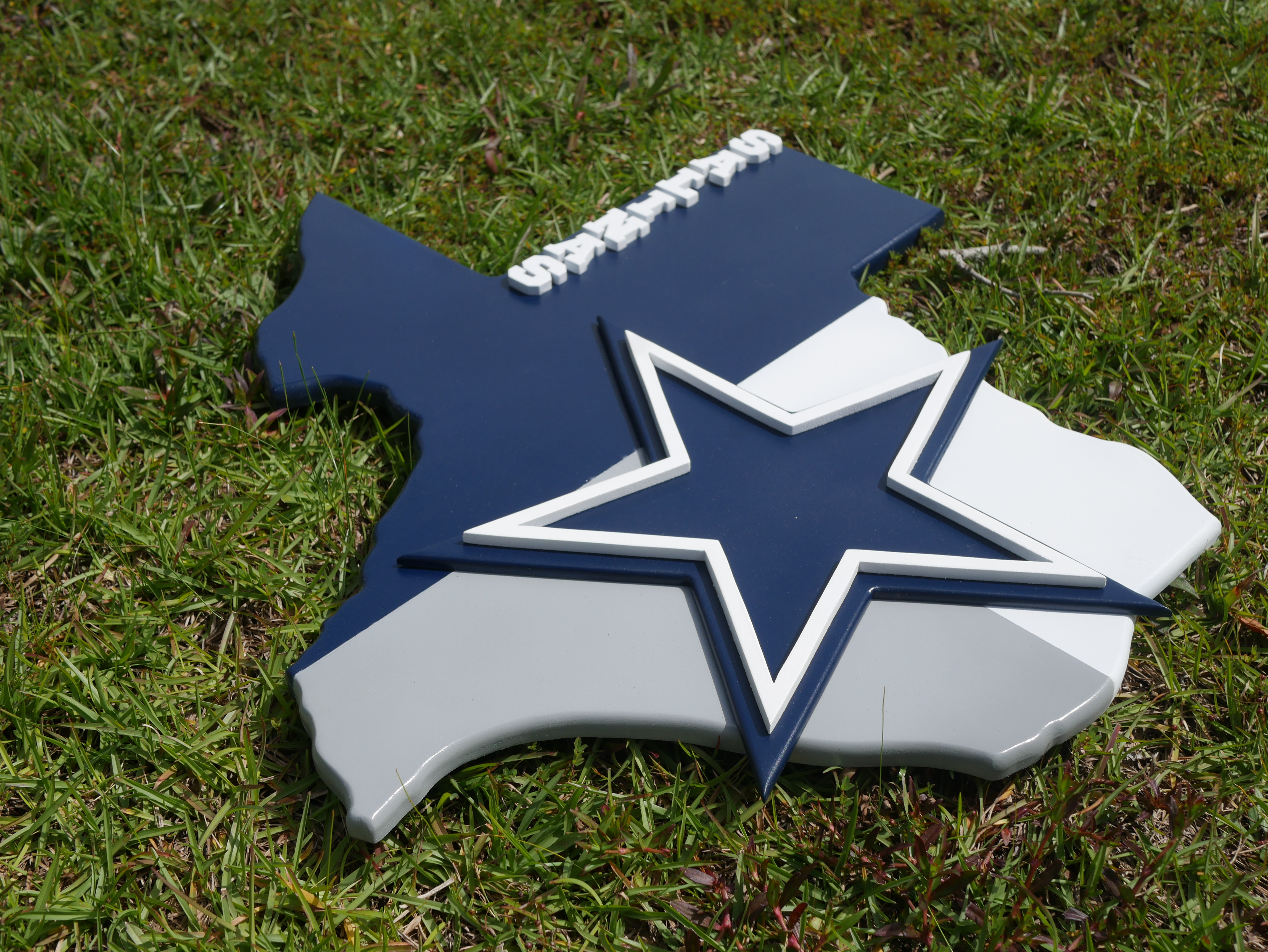 Custom Dallas Cowboys themed Texas wood sign