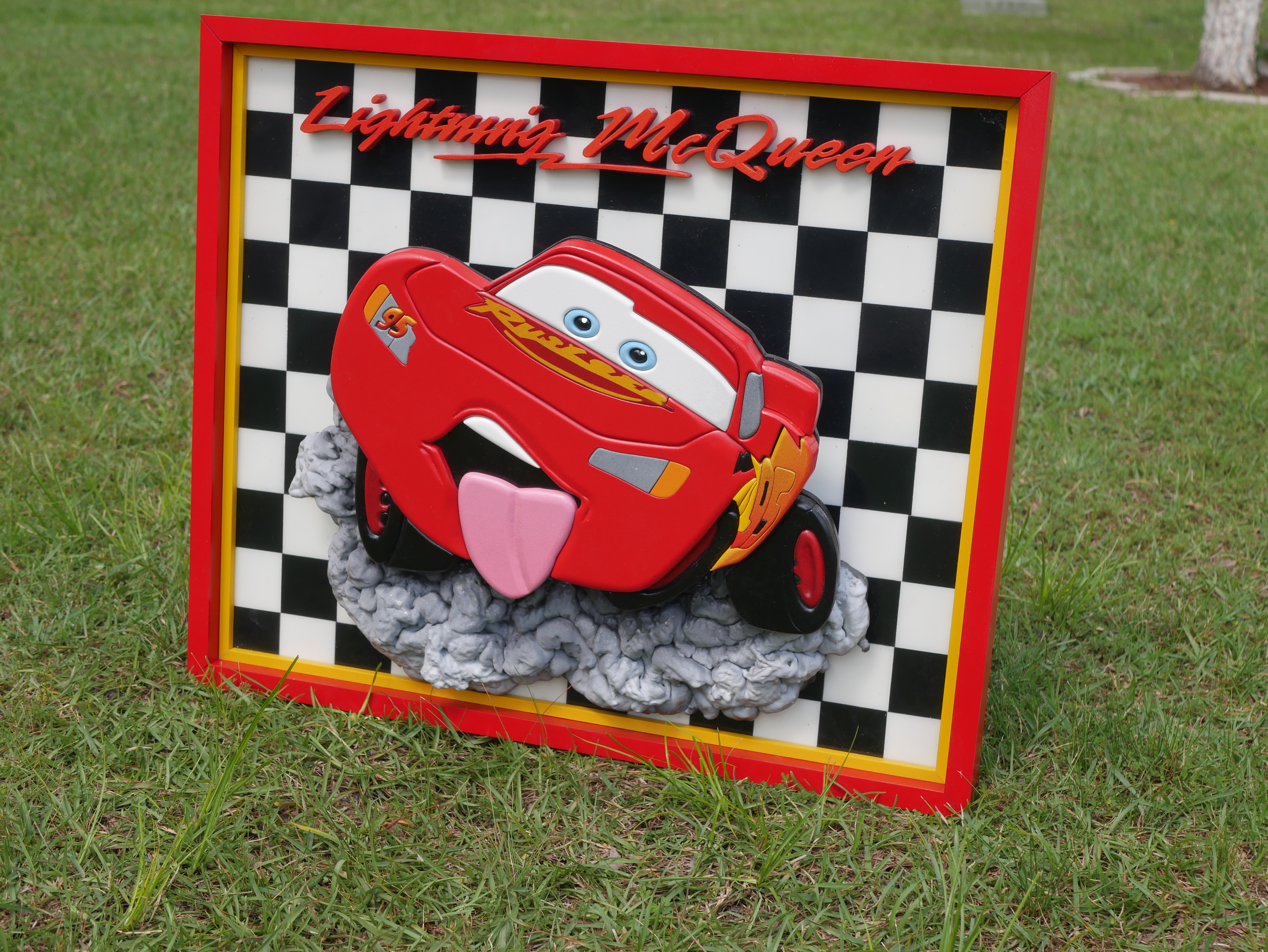 Lightning McQueen custom wooden wall art